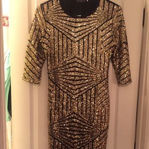 Black and gold dress